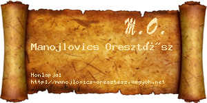 Manojlovics Oresztész névjegykártya
